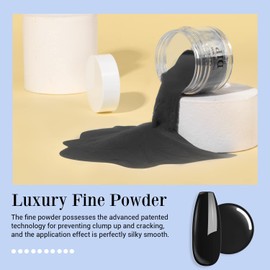 AZUREBEAUTY Dip Powder Black Color, AZUREBEAUTY Nail Dipping Powder French Nail Art Starter Manicure Salon DIY at Home, Odor-Free and Long-Lasting, No Needed Nail Lamp Curing, 1 Oz
