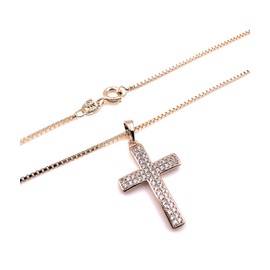 Cubic Zirconia 18K Gold Plated Cross Catholic Jewelry