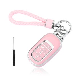 carleef Key Fob Cover with Key Chain,TPU Car Key Cover for All Around Protection,Key Fob Protector Compatible with Honda(for Honda)