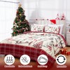 FRAMICS 3 Piece Christmas Reversible Quilt Set Queen Size, Red