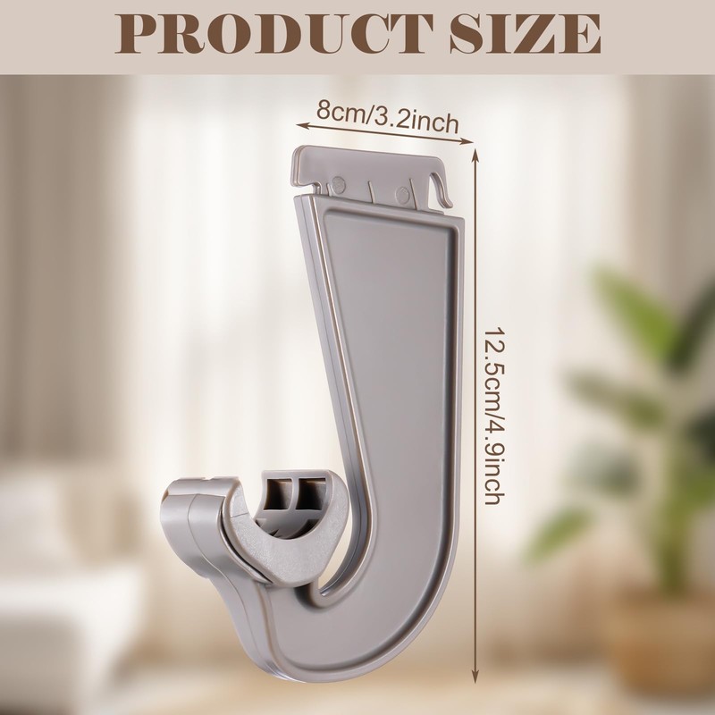 Wonderjune 4 Pcs Closet Rod Hooks Plastic Snap-in Support Brackets