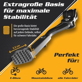 WANDERLOU Bicycle Stand Mountain Bike 24-29 Inch Extra Stable 35 kg + Bicycle Stand Rear Wheel for E-Bike/City Bike Bicycle Stand with Non-Slip and Robust Construction Universal Bike Stand