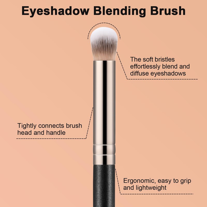 TEOYALL Eyeshadow Blending Brush, Soft Dense Synthetic Bristles Crease Brush