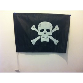 AZ FLAG Pirate Regular Car Flag 18'' x 12'' - Pirates Car Flags 30 x 45cm - Banner 18x12 INCHES Plastic Stick