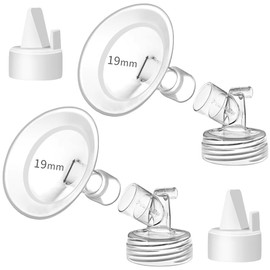 PumpMom-us 19mm Flanges Compatible with Spectra S2 S1 9 Plus Breastpumps Accessories, Replacement 19mm Breast Shield and Duckbill Valves for Spectra Pump Parts and Spectra Flange