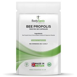 Bodygenix Bee Propolis Capsules - 1000mg Antioxidant Antibiotic Boost Immune System Natural Food Supplement - 120 Caps 4 Month Supply