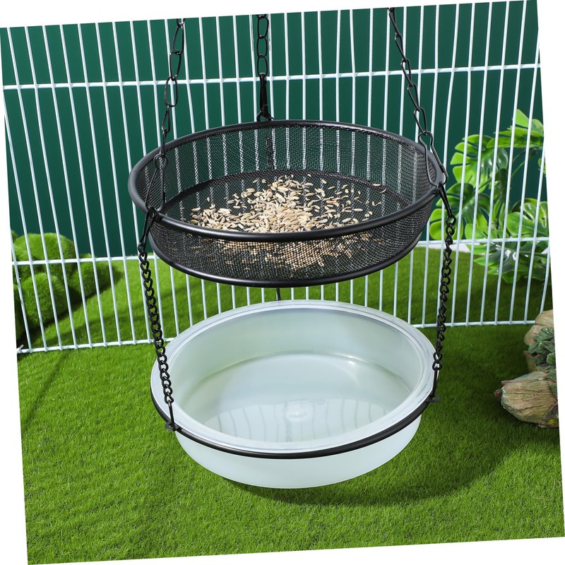 KONTONTY Stylish Iron Craft Double Tray Feeder Hanging Bird Feeder