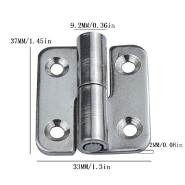 6Pcs 1.5" Detachable Hinge, Small Slip Joint Flag Hinges, Lift Off Detachable Door Hinges, 304 Stainless Steel, Right Handed