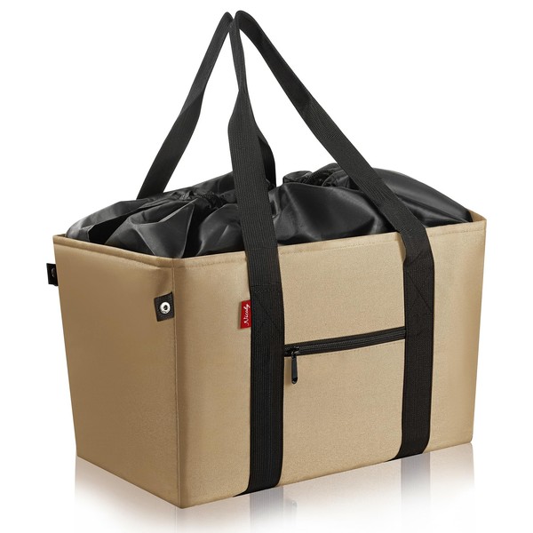 Nicoly Cold Storage Bag, Cash Register Basin, Eco Bag, Shoulder Bag, Shopping Bag, 8.6 gal (26 L), beige