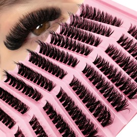 Eyelash Extensions Set, 200 Pieces, Fluffy Artificial Eyelash Clusters, Lashes Extension Set, Thick Lash Clusters, Individual Eyelash Extensions (X-6K)