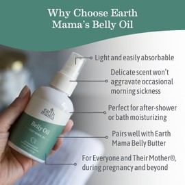 Earth Mama Belly Oil for Dry Skin | Calendula Skin Care Moisturizer Oil to Encourage Natural Elasticity and Help Prevent Stretch Marks During Pregnancy and Postpartum, 4-Fluid Ounce (3-Pack)