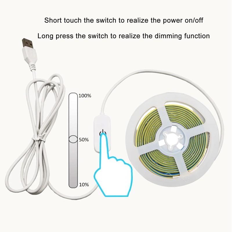 ZSLAIFU A 5V USB LED Light Strip, COB LED Strip