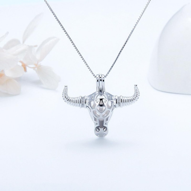 Bull Cage Pendants for Pearl Jewelry Making Sterling Silver, Design