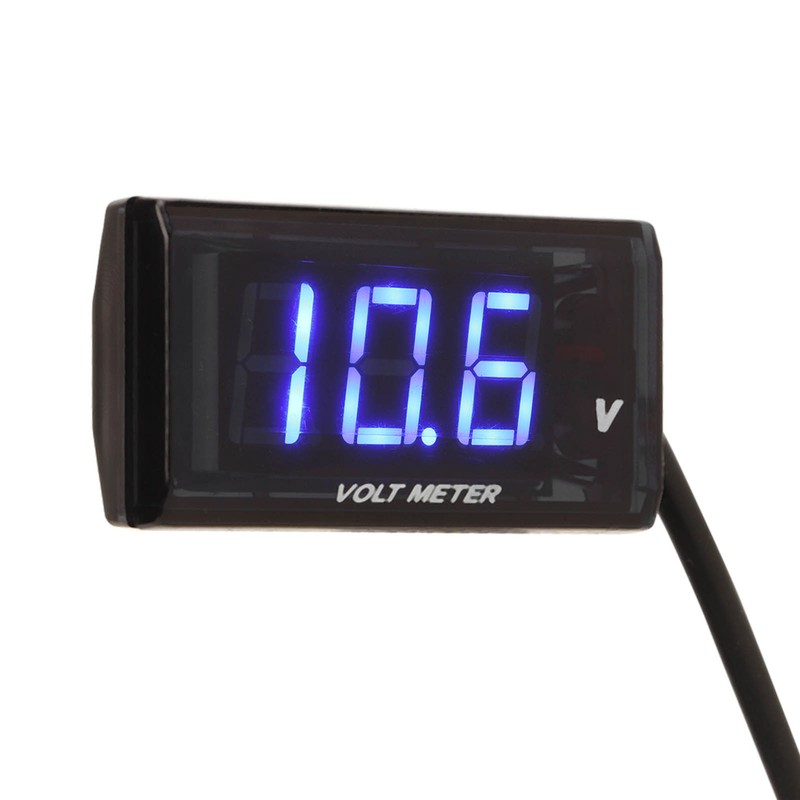 Universal LCD Motorcycle Voltmeter Ultra Thin Waterproof Voltmeter with Left
