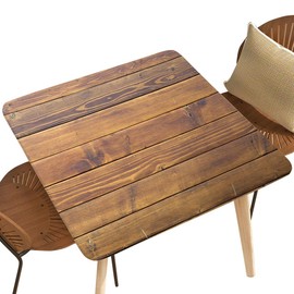 NYRTHUS Spandex Stretch Square Table Covers Barn Wood Background Texture Elastic Square Tablecloth Suit for 24"x24" Square Table, Table Topper Cap for Dining Kitchen Home Party