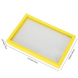 KUKUVR 100 Slots Ring Earring Holder Display Case, Velvet Jewelry Ring Earring Storage Organizer Box Tray with Clear Lid for Women And Selling Show (Yellow)