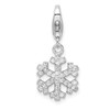 Amore LaVita Sterling Silver CZ Snowflake with Lobster Clasp Charm