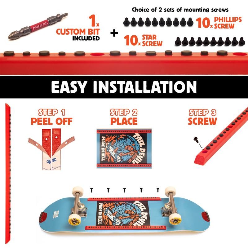 Tail Devil Rail Devils sparking skateboard deck rails by The