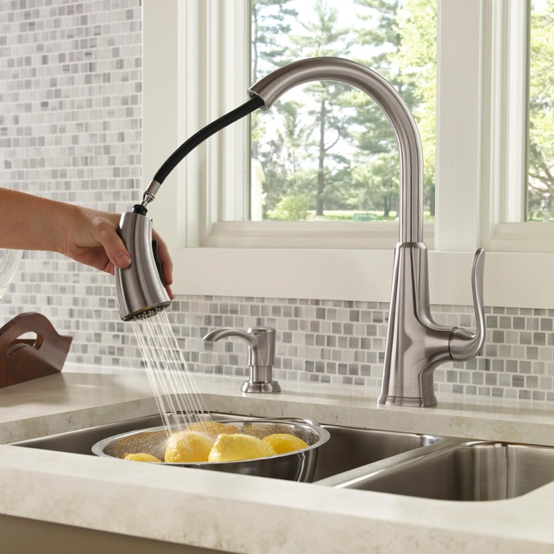 Pfister Pasadena Kitchen Faucet with Pull Down Sprayer and Soap