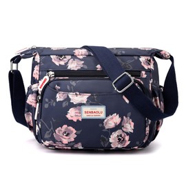 YYW Women Cross-body Bag Multi Pockets Shoulder Handbags Medium Nylon Waterproof Handbag Casual Messenger Bag With Adjustable Strap for Travel