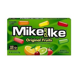 Just Born Mike and Ike Candy, Original Fruits, 4.25oz Theater Box, (Pack of 12)