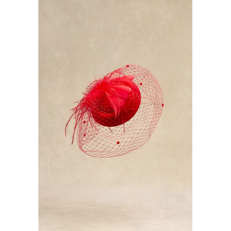 Coucoland Feather Fascinators Hat Women's Flower Mesh Elegant Wedding Fascinator