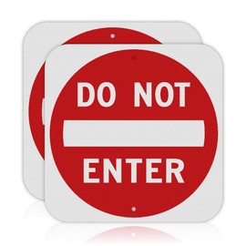 OLANZU Do Not Enter Sign 30”x30” - Pack of 2 High Intensity Prismatic Aluminum - Honeycomb Reflective Do Not Enter Signs - Rust Free Metal Do Not Enter Signs - Fade Resistant Do Not Enter Signs