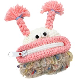[macaroni edge] Macaroni Edge Yarn Mascot, Multi-Case, Pouch, Small Items, Monster Ladies, Storage, Korean Goods, Handmade, twin tail/pink