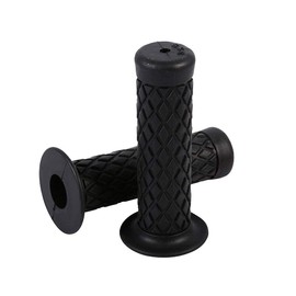 HANSWD 22mm Motorcycle Rubber Handle Grips Left and Right Set of 2 Corrosion Resistant Low Temperature (Black)