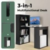 48-Inch Computer Desk with 4-Tier Bookcase and CPU Stand Includes