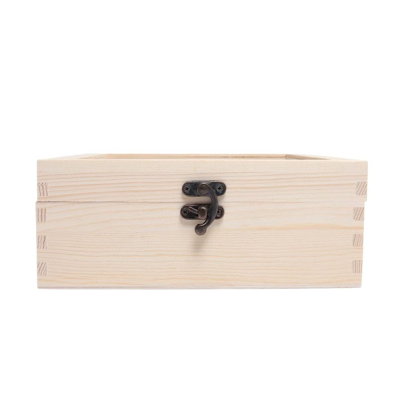 Natural Wood Simple Wooden Box, 7.9 x 3.1 inches (20