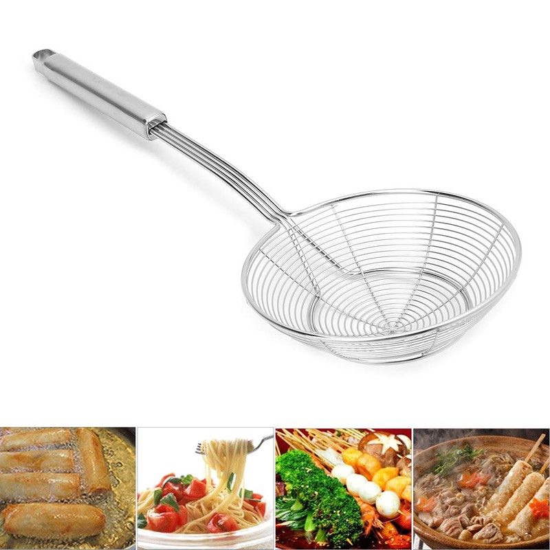 KOFUN Spider Strainer Skimmer, Solid Spider Strainer Skimmer Ladle Stainless