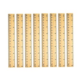 72 Pack Wooden Ruler 8 Inch Rulers Bulk Wood Measuring Ruler Office Ruler 2 Scale