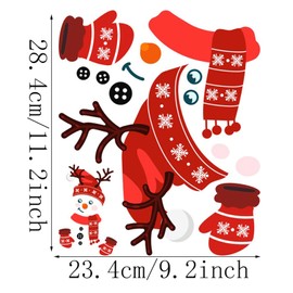 Snowman Decals, Snowman Face Wall Stickers, Deer Head Refrigerator Sticker, Snowman Xmas Stencil for Wood Slice, Christmas Tree, Mantel Shelf, Window Decorations（Style B）
