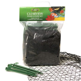 Blagdon 1022378 Clearview Pond Cover Net, Strong Double Weave, Black, Fine, With Pegs, 3 m x 2 m (10’ x 6’ 6”), Protects Pond