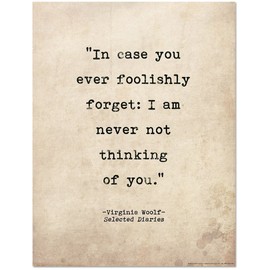Romantic Quote Poster. In Case You Every Foolishly Forget Woolf Literary Print For School, Library, Office or Home