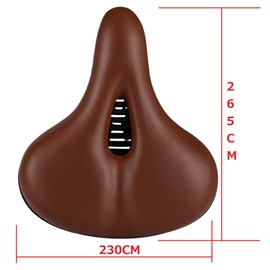 Comfortable Seat Cushion for Men Women with Dual Shock Absorbing Ball Memory Foam Wide Bicycle Saddle Fit for City Bikes MTB (Brown Hollow)