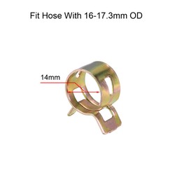 uxcell 14mm 9/16inch Spring Band Type Action Fuel/Silicone Vacuum Hose Pipe Clamp Low Pressure Air Clip Clamp 10pcs