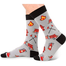Zmart Men's Firefighter Fire Flame Fireman Socks, Firefighter Gifts For Men Fireman Gifts For Men Fire Fighter Gifts Firefighting Gifts