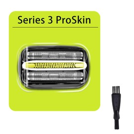 Electric shaving head for Braun Series 3, compatible with Braun 32B shaving head, compatible with Braun 3 Series 300S 301S 310S 320S 330S 340S 360S 380S 3000S shaving head with double-headed brush
