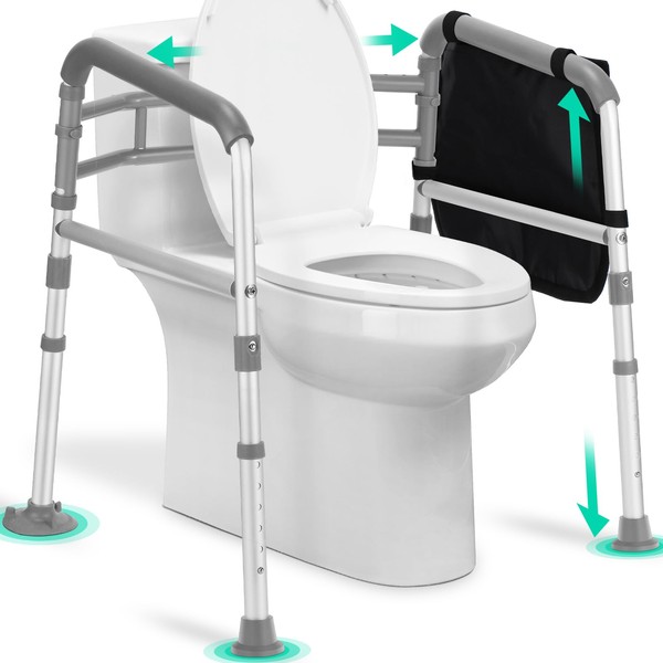 TABEKE Toilet Safety Rails for Seniors, Adjustable Height & Width