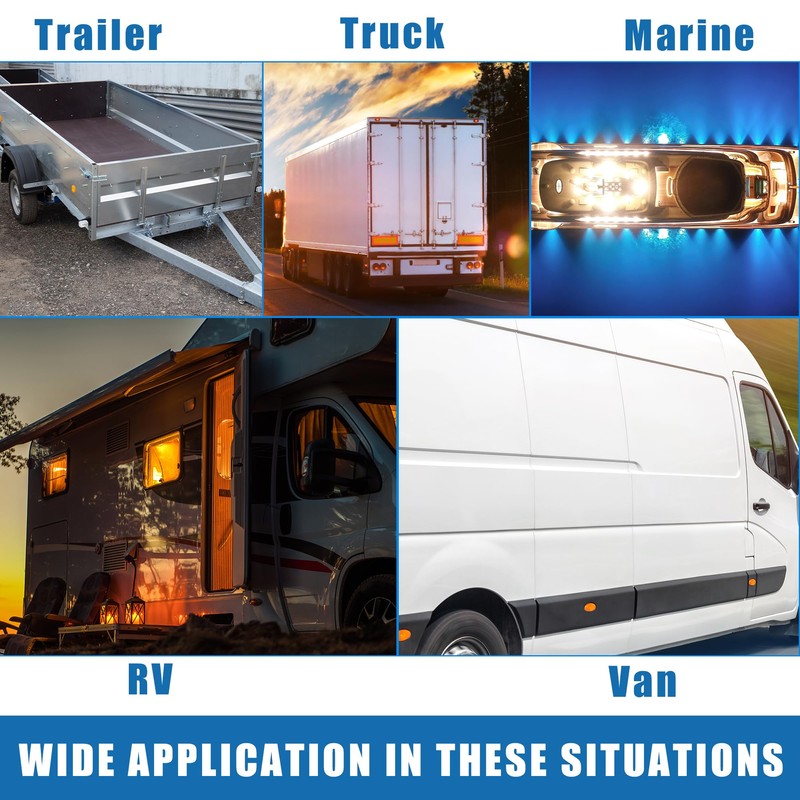 A ABSOPRO Front Rear Side Marker Light 2 LED for