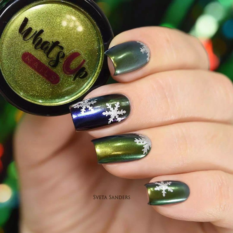 Whats Up Nails Silver Jolly Snowflakes Stencils for Nails, Christmas