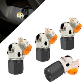 Tapones de válvula de neumático que brillan en la oscuridad, 4 piezas, accesorios exteriores de auto con animales lindos para hombres y mujeres, divertidos accesorios de neumáticos, ajuste