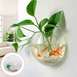Pecera Colgante- 1 Unidad de Pecera Montada en La Pared de Acrílico para Colgar en La Pared Pecera Acuario Suministros Ornamento para La Oficina Hotel Hogar