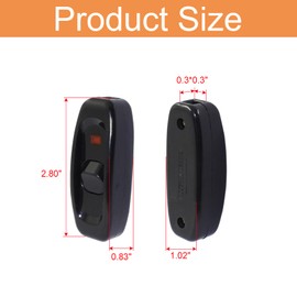 Coufce 2 Pcs 10A 250V Inline On/Off Switch, Black Light Switch for Table Lamps in Bedrooms, Dining Rooms, Living Rooms