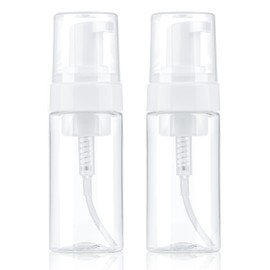 Boenoea Plastic Foam Pump Bottle, 4oz/120ml Foam Bottles Dispenser BPA Free Empty Refillable Container for Hand Soap, Shampoo - Pack of 2 Clear