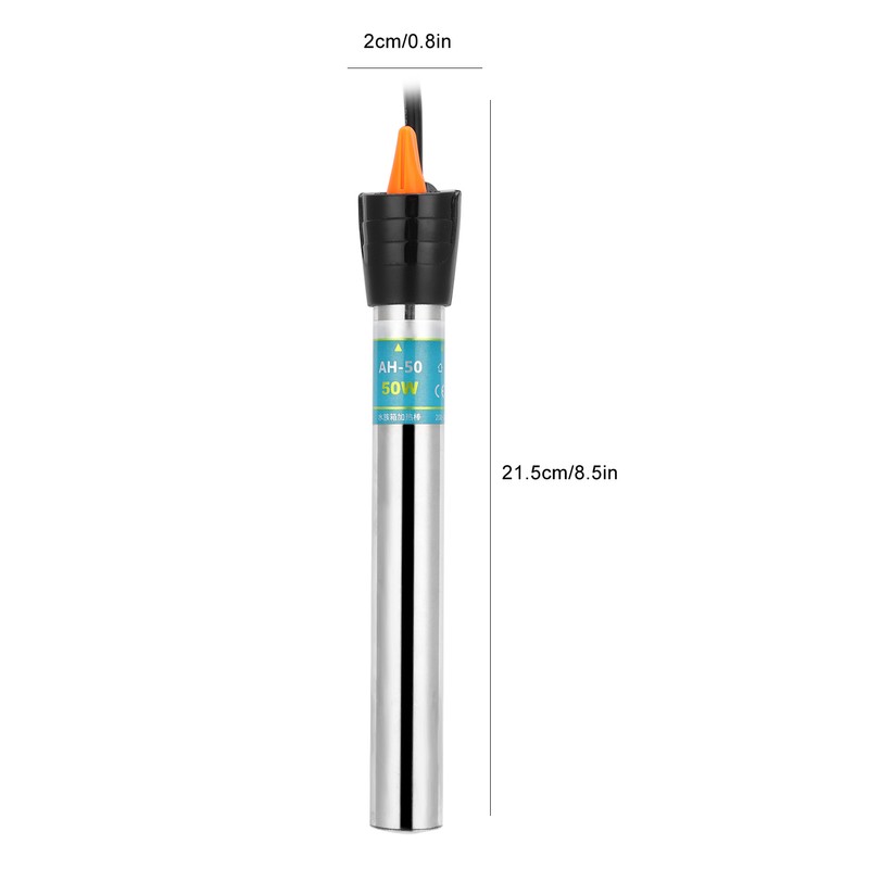 220‑240V Submersible Aquarium Heater Stainless Steel Adjustable Fish Tank Heater50W