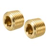 sourcing map Brass Pipe Plug 1/4 NPT Male Thread Hex