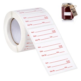 Aniyoo Food Labels, 500Pcs Red Food Labels Stickers 5cm*2.5cm Freezer Labels Date Labels for Food, Waterproof Food Storage Labels Rolls for Containers, Jars, Pantry and Freezer